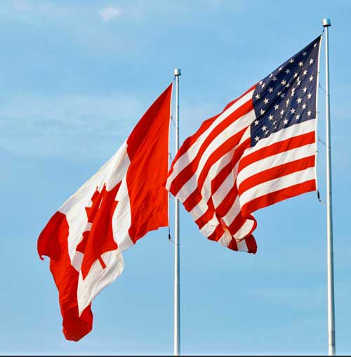 Canada Us Flags Palm Springs Real Estate